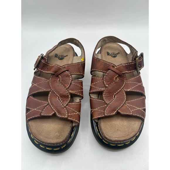 Dr. Martens VTG Y2K 90s Brown Leather Chunky Fisherman Sandals Womens US 9 - Picture 6 of 10